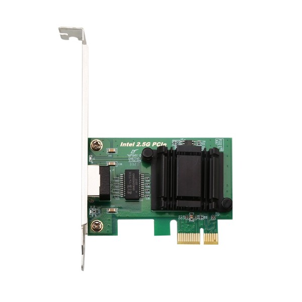 2.5 Gigabit Ethernet PCI Express PCI-E Network Interface Card 10/100/1000/25000 Mbps RJ45 LAN Intel I225 Chipset, Black