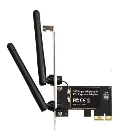 Wireless N 2.4GHz 300Mbps PCIE Wireless Network Adapter for Windows 11,10,8.1,8,7, XP, Windows Server Linux PCs, PCIE WiFi Card