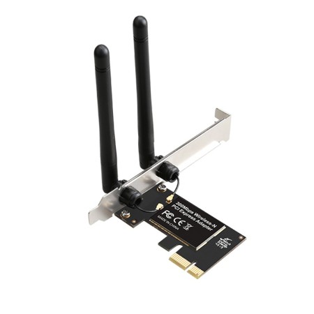 Wireless N 2.4GHz 300Mbps PCIE Wireless Network Adapter for Windows 11,10,8.1,8,7, XP, Windows Server Linux PCs, PCIE WiFi Card